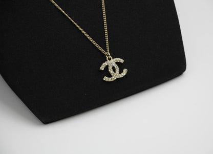 Chanel Vintage 09A Rhinestone Classic Cc Necklace