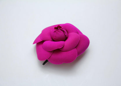 Chanel Vintage 81 85 Silk Red Camellia Brooch