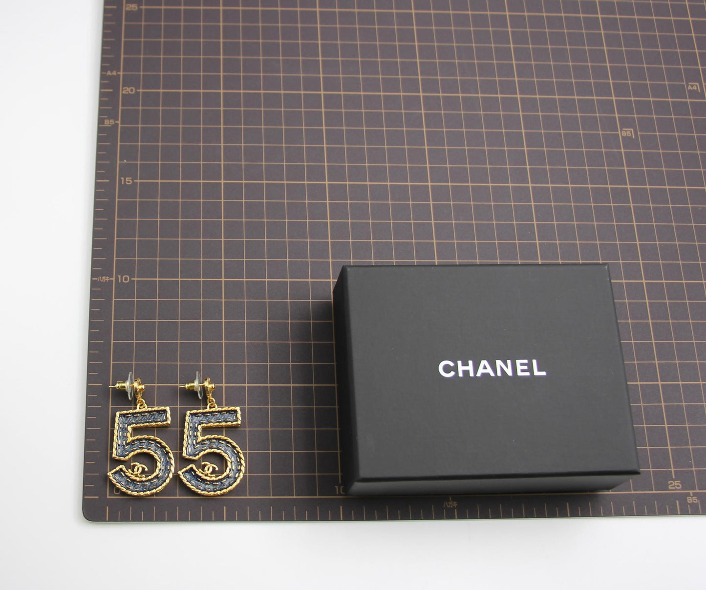 Chanel 24P Metal Denim Size 5 Earrings