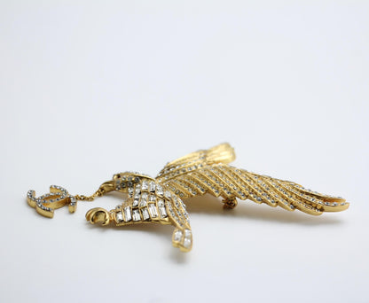 Chanel Vintage 01P Rhinestone Eagle Large Brooch