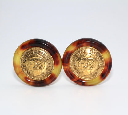 CHANEL Chanel Vintage 97A Tortoise Shell Ms Coco Earrings - Onesize Fashion Jewellery - Secondhand luxury from Wararni