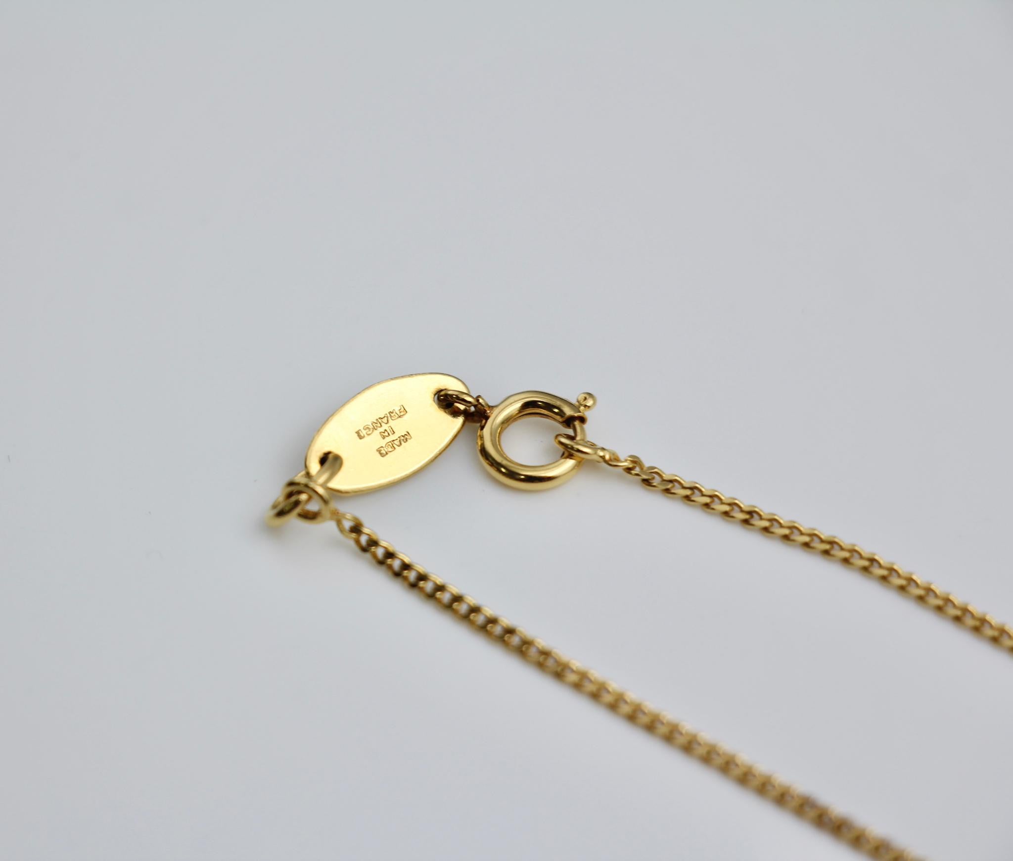 Chanel Vintage 82 Rhinestone Gold Plated Cc Necklace – Wararni.com