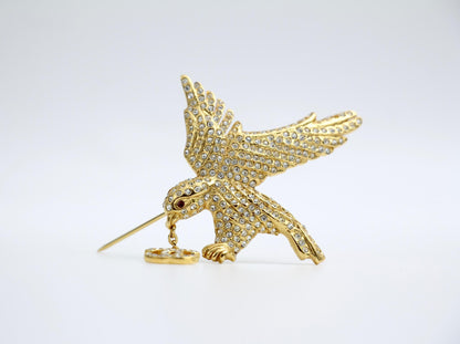 Chanel Vintage 01P Rhinestone Eagle Fine Brooch