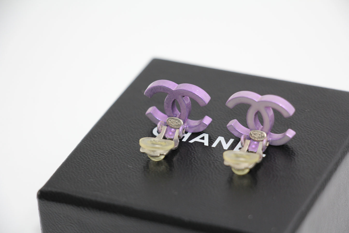 Chanel Logo Earrings Purple