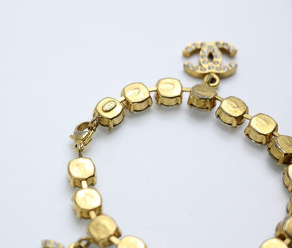 Chanel Vintage 96P Rhinestone Five Cc Bracelet