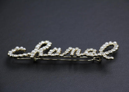 Chanel 21V Rhinestone Imitation Pearl English Brooch