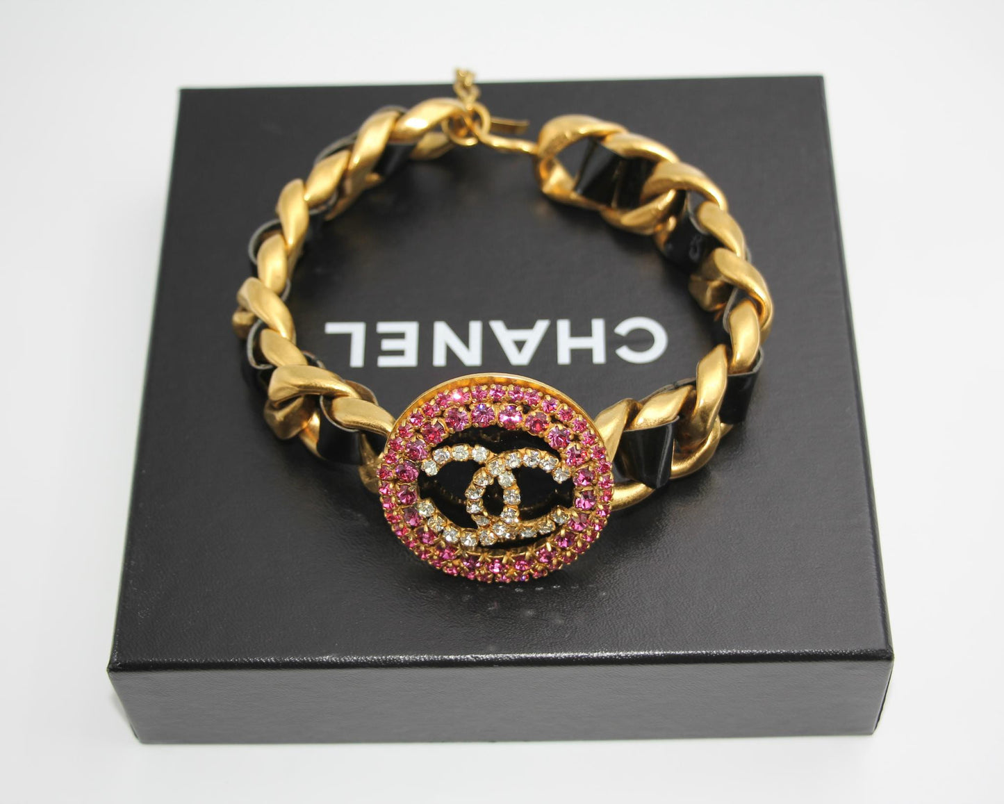 Chanel Vintage 95P Rhinestone Barbie Series Pink Choker