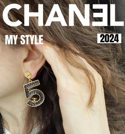 Chanel 24P Metal Denim Size 5 Earrings