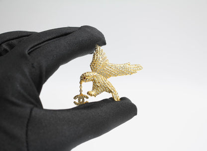 Chanel Vintage 01P Rhinestone Eagle Fine Brooch