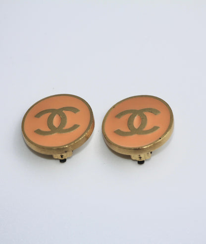 CHANEL Chanel Vintage 01P Metallic Orange Round Cc Earrings - Onesize Fashion Jewellery - Secondhand luxury from Wararni