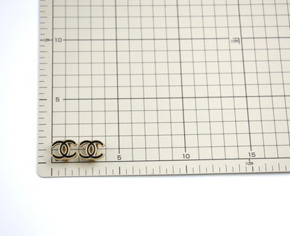 Chanel Vintage 03A Enamel Classic Black Cc Earrings