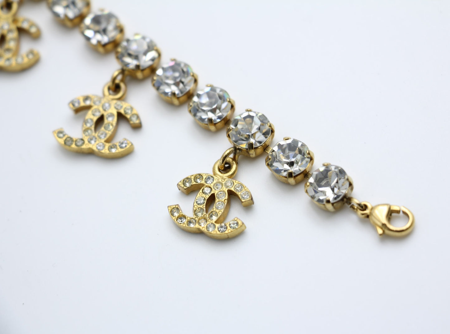 Chanel Vintage 96P Rhinestone Five Cc Bracelet