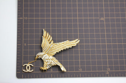 Chanel Vintage 01P Rhinestone Eagle Large Brooch