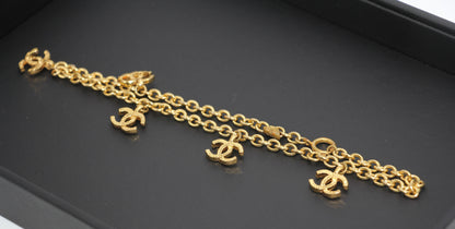 Chanel Vintage 71 80 Gold Plated Five Cc Necklace