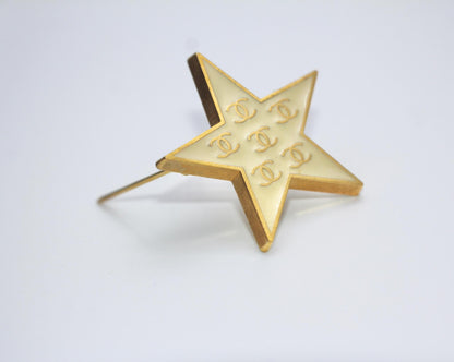 Chanel Vintage 01P Metal Yellow Star Brooch