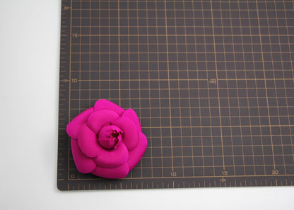 Chanel Vintage 81 85 Silk Red Camellia Brooch