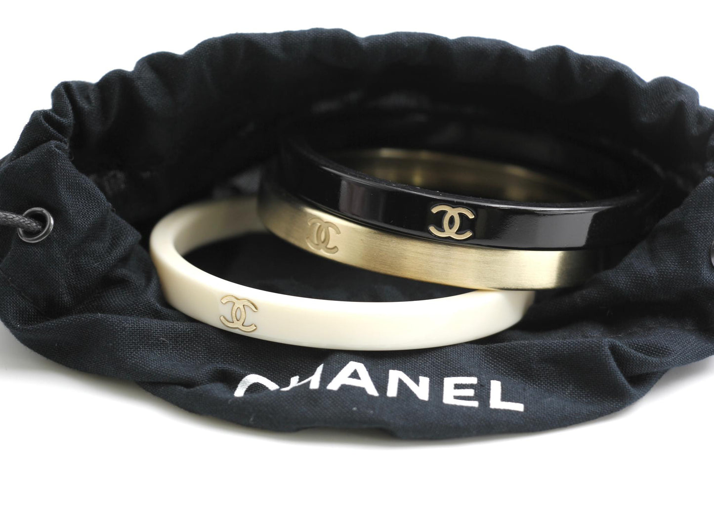 Chanel Vintage 10C Metal Resin Three Special Set Of Hand Chokers