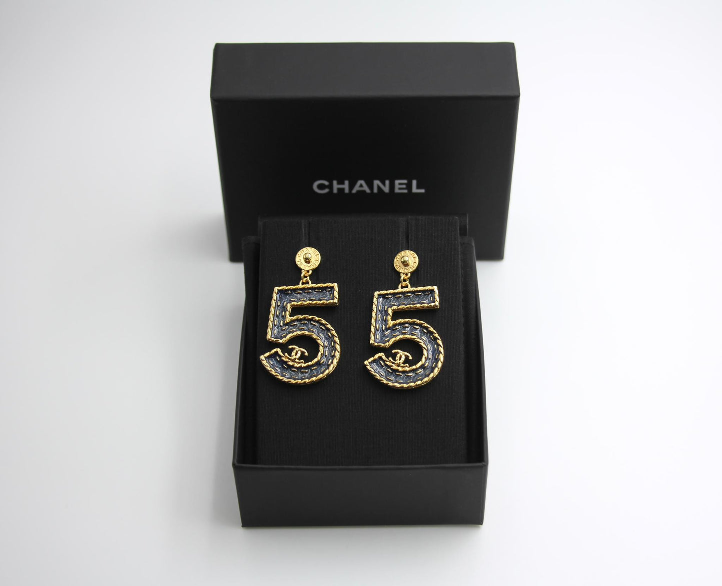 Chanel 24P Metal Denim Size 5 Earrings