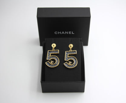 Chanel 24P Metal Denim Size 5 Earrings