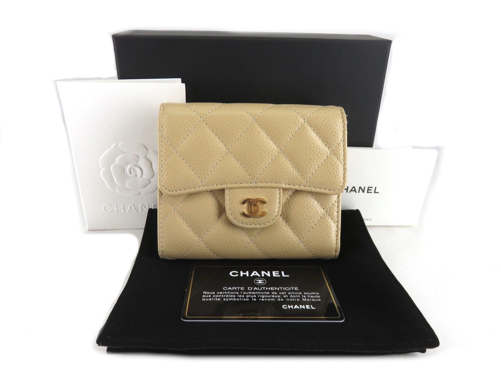 Chanel 21-Year-Old Milk Tea Gold Buckle Caviar Cowhide Classic