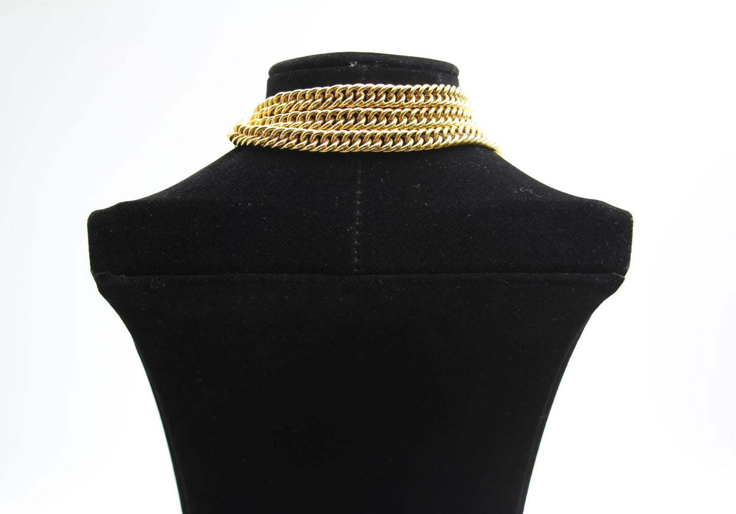 Chanel Vintage 81 85 Gold-Plated Glass Mirror Long Necklace