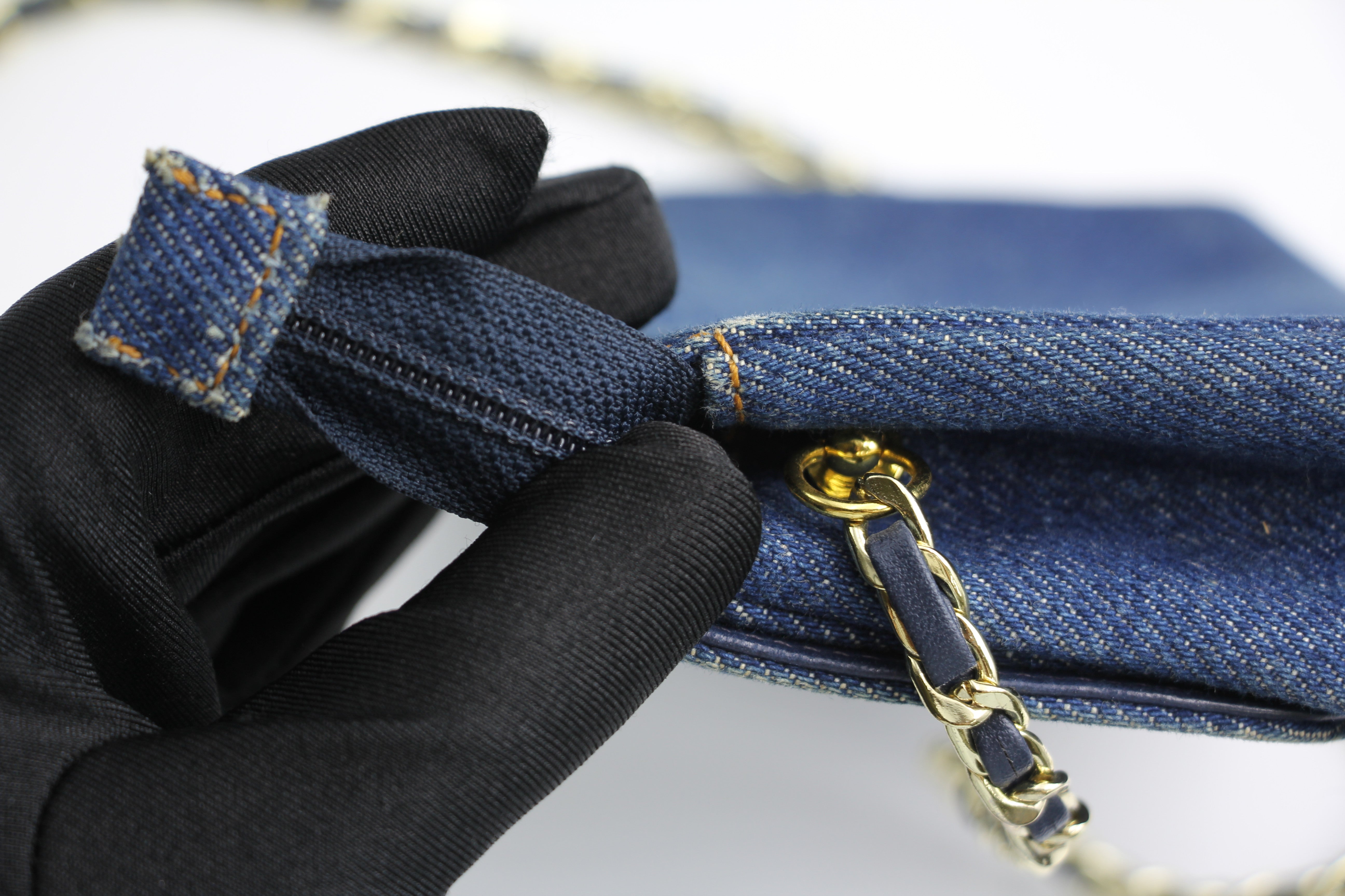 Chanel Blue Denim Coco Cosmetic Pouch Makeup Case Pouch – Wararni.com