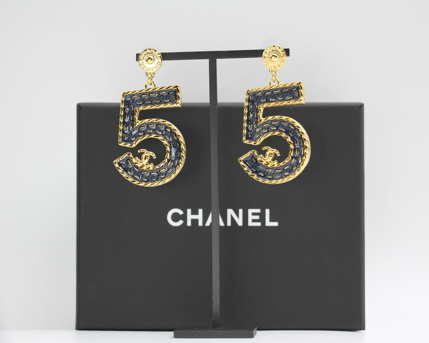 Chanel 24P Metal Denim Size 5 Earrings