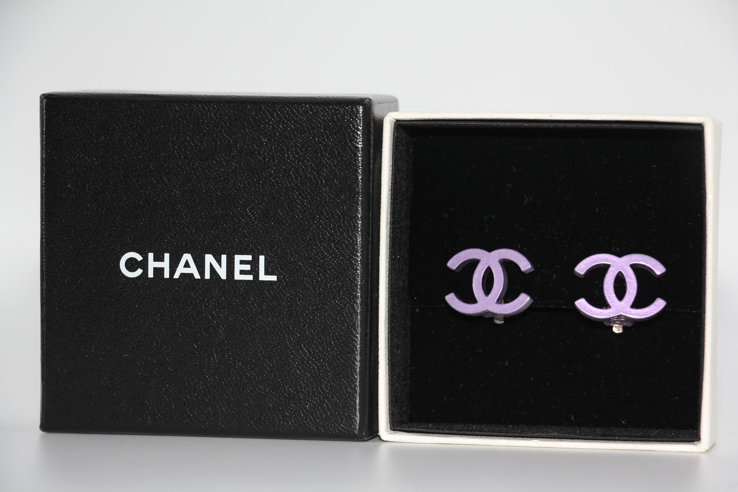 Chanel Logo Earrings Purple