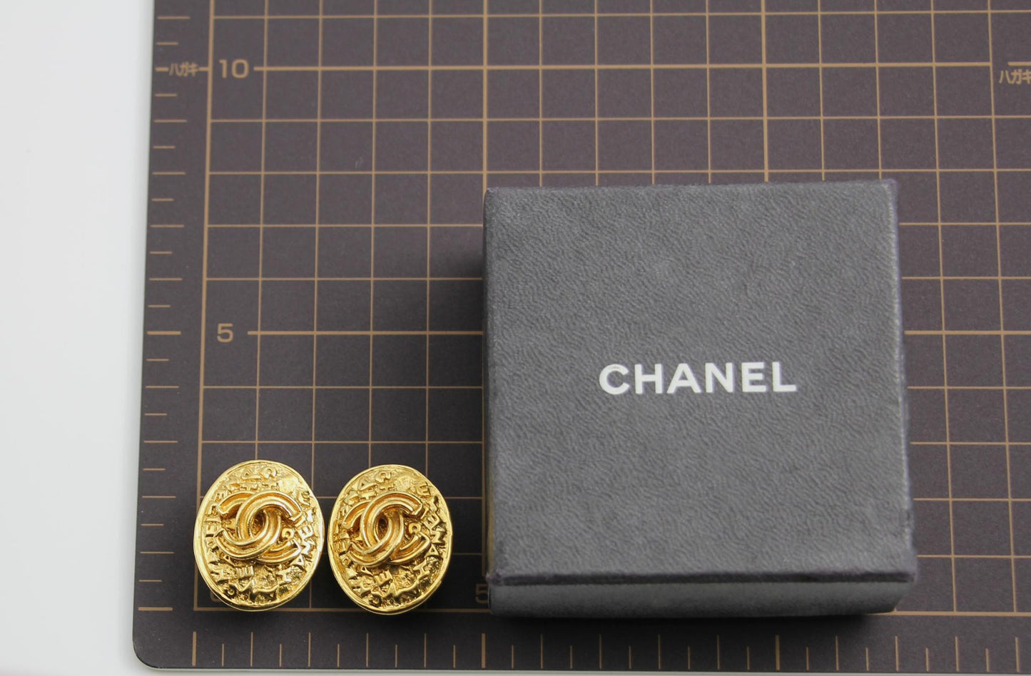 Chanel Vintage 95A Gold Plated Egg Shaped Earrings