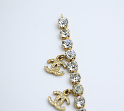 Chanel Vintage 96P Rhinestone Five Cc Bracelet