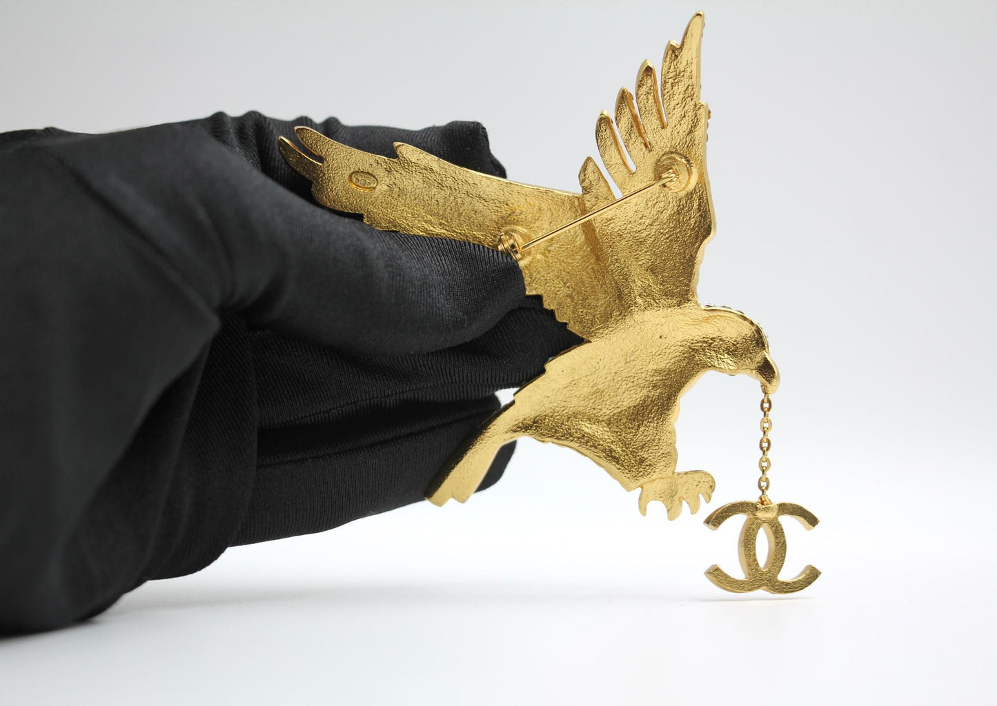 Chanel Vintage 01P Rhinestone Eagle Large Brooch