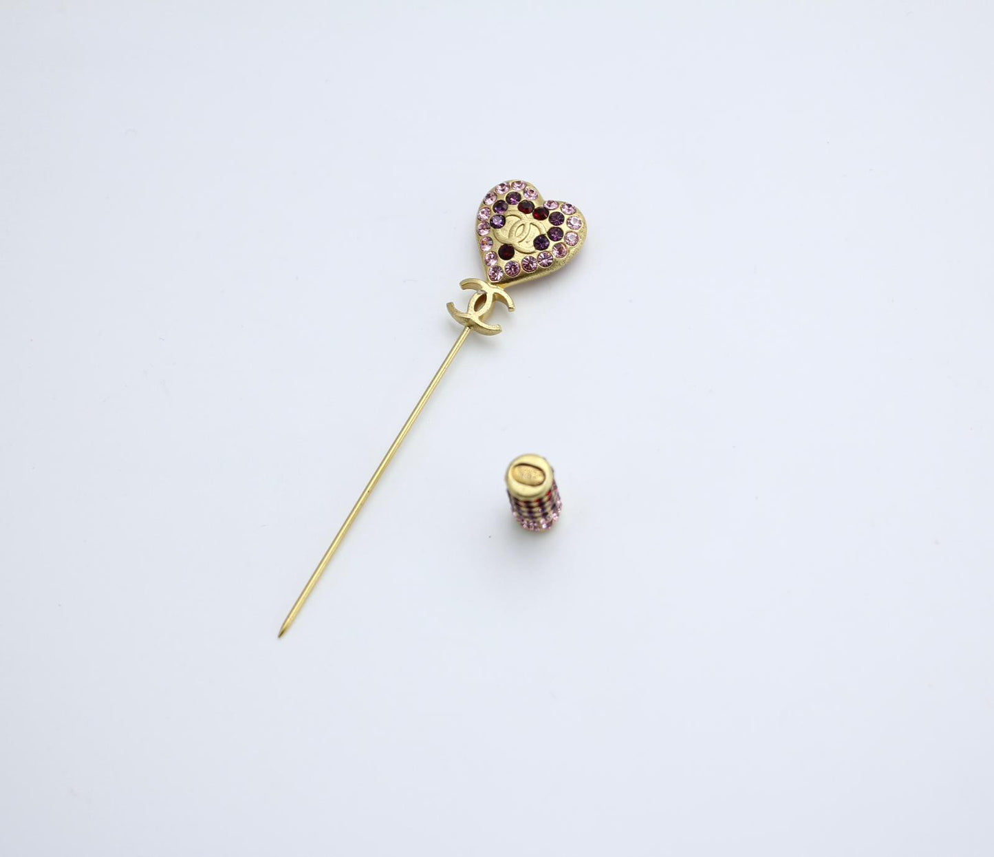 Chanel Vintage 02P Rhinestone Love Stick Brooch