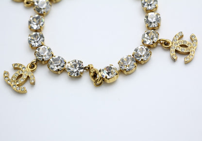 Chanel Vintage 96P Rhinestone Five Cc Bracelet