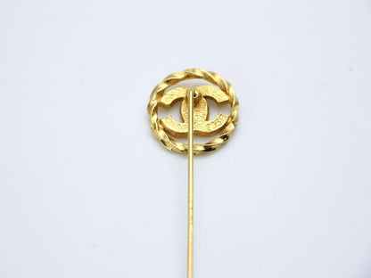 Chanel Vintage 90 Years Rhinestone Round Lace Cc Branch Brooch