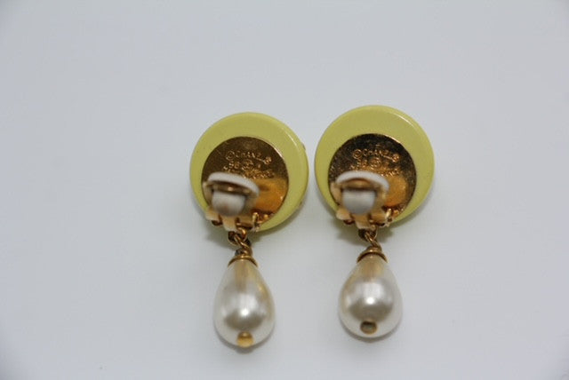 Chanel Yellow Earrings