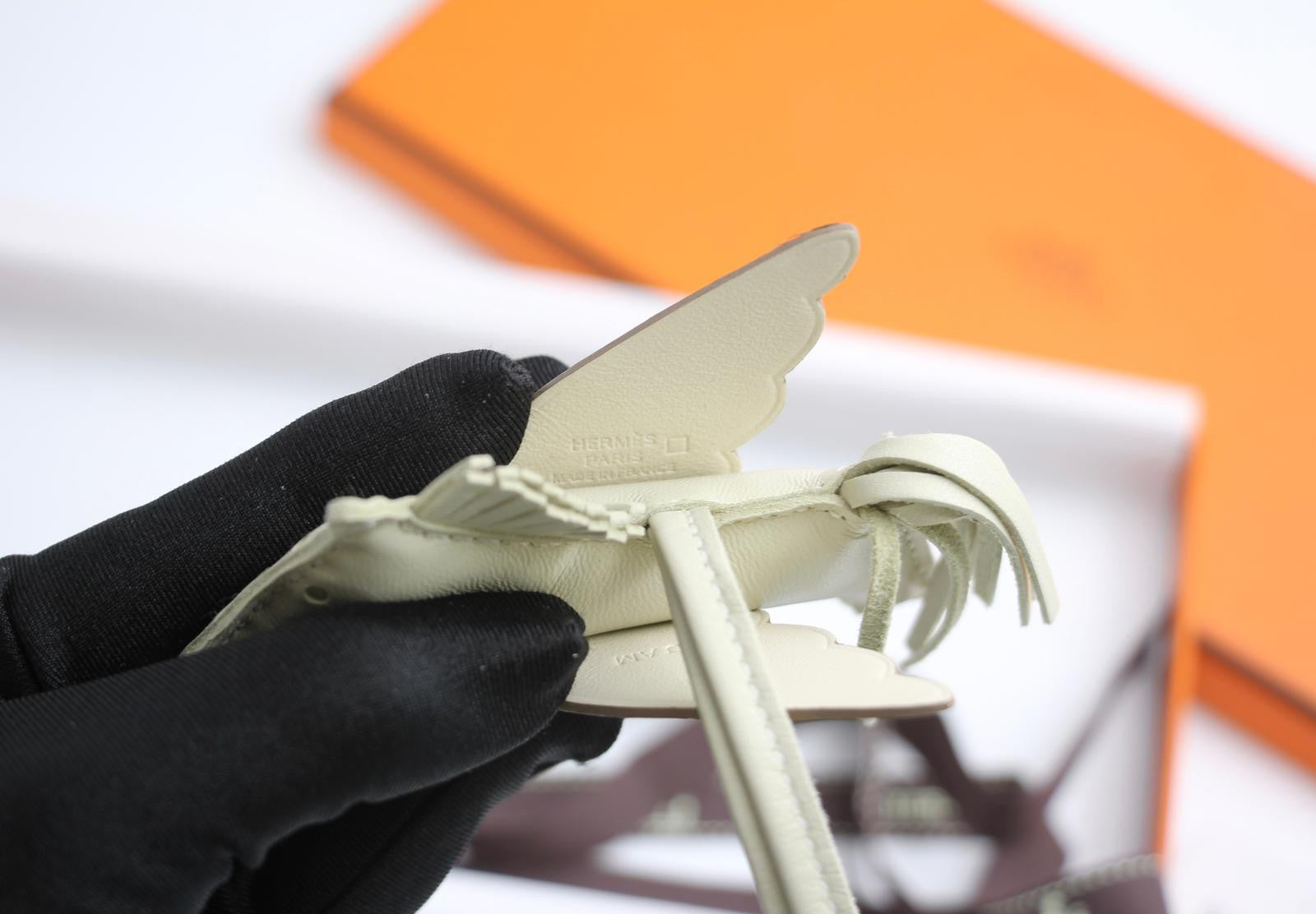 Hermès Rodeo Pegase PM Touch Bag Charm in Craie, Mixed Leather
