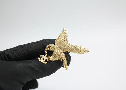 Chanel Vintage 01P Rhinestone Eagle Fine Brooch