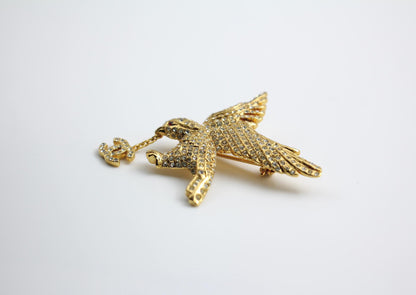 Chanel Vintage 01P Rhinestone Eagle Fine Brooch