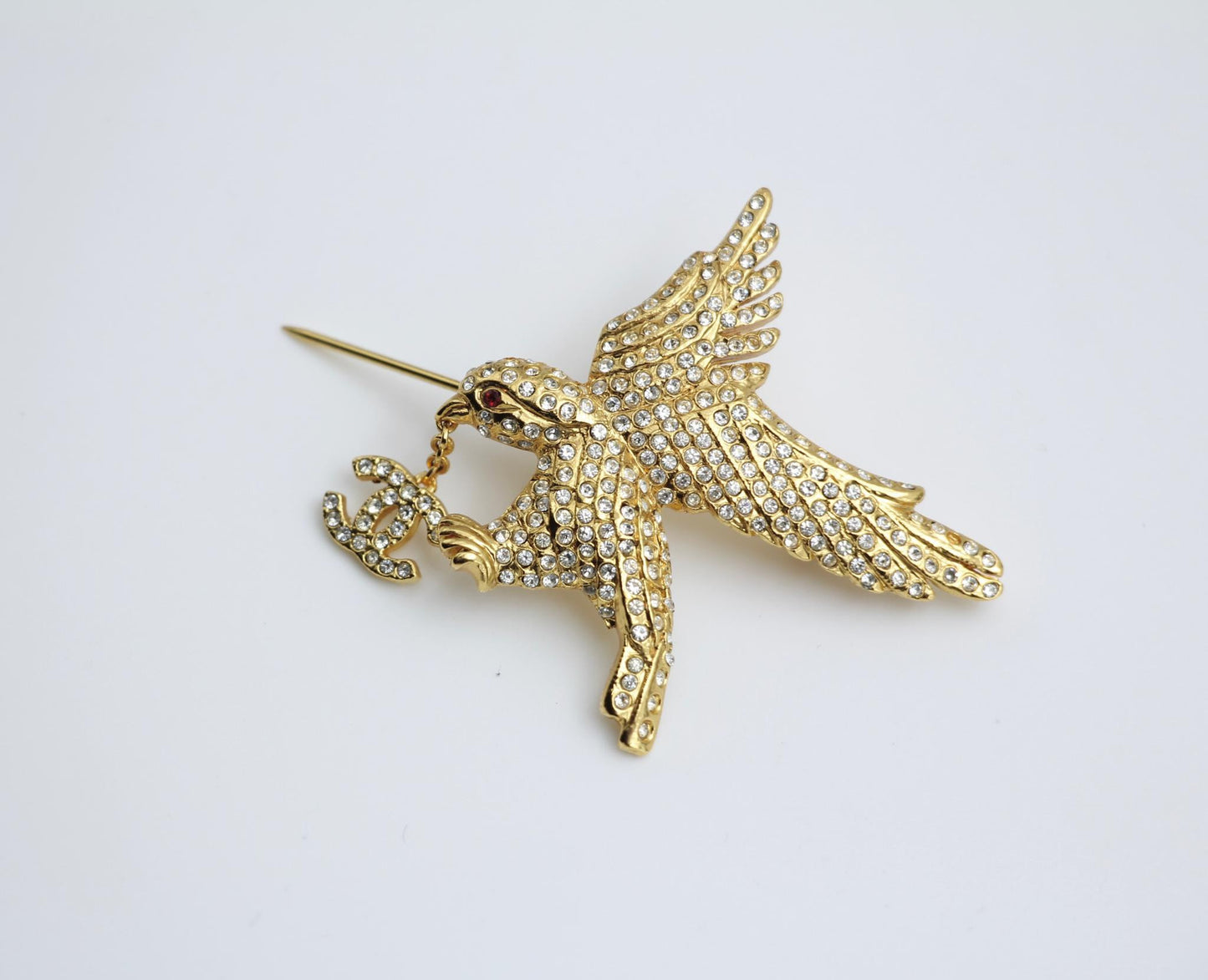 Chanel Vintage 01P Rhinestone Eagle Fine Brooch