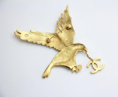 Chanel Vintage 01P Rhinestone Eagle Large Brooch