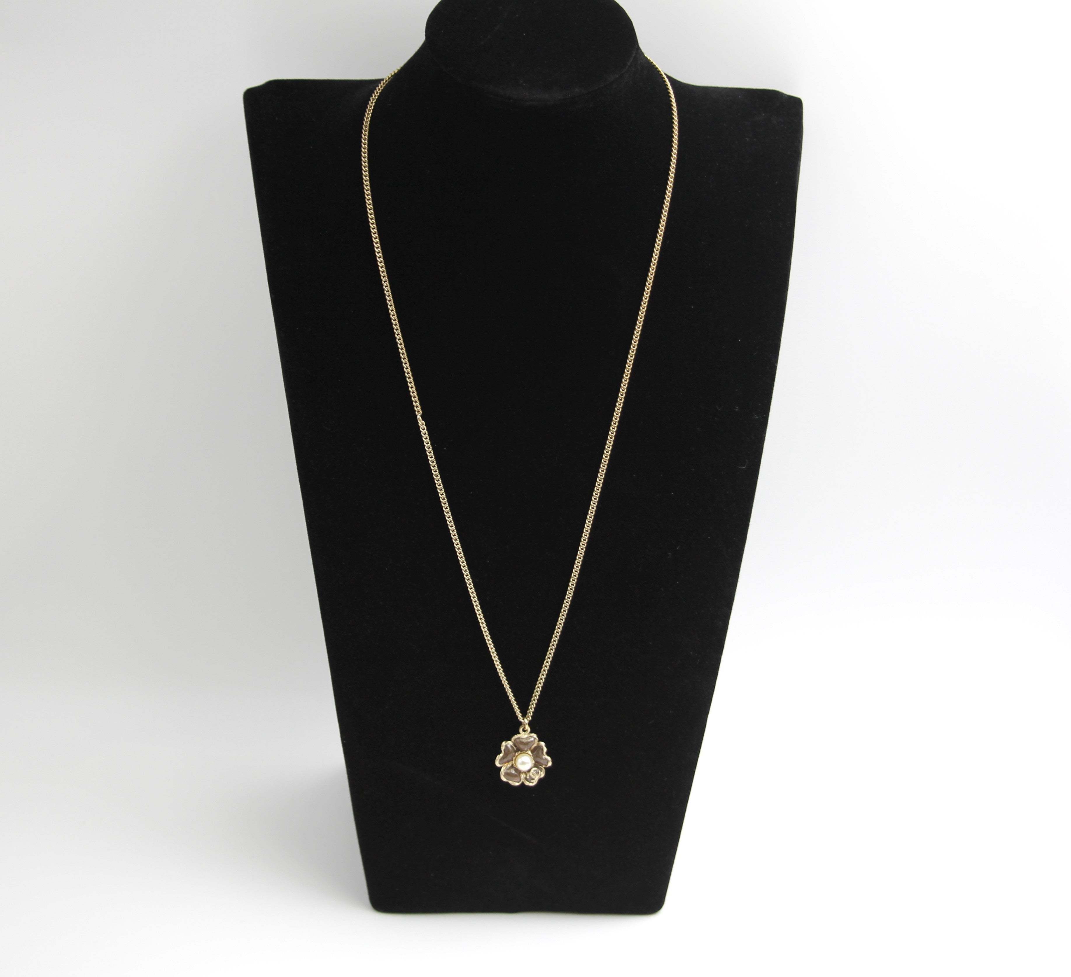 Chanel 11A Glazed Brown Five-Leaf Clover Two-Wear Necklace