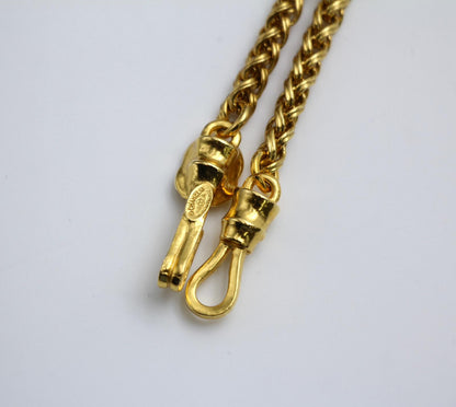 Chanel Vintage 95A Wavy Hollow Ball Pendant Necklace