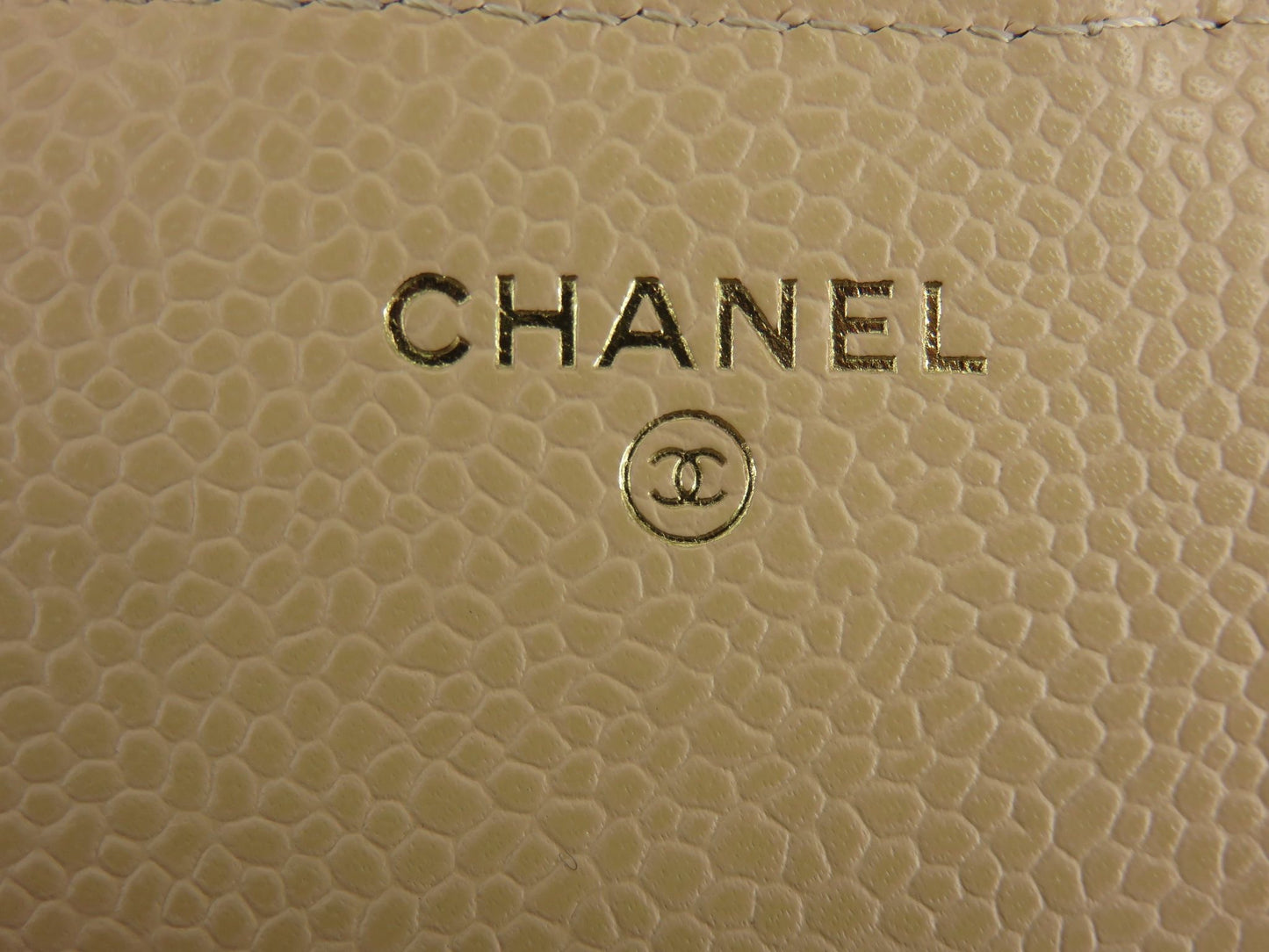 Chanel 21-Year-Old Milk Tea Gold Buckle Caviar Cowhide Classic Three-Fold Short Clip