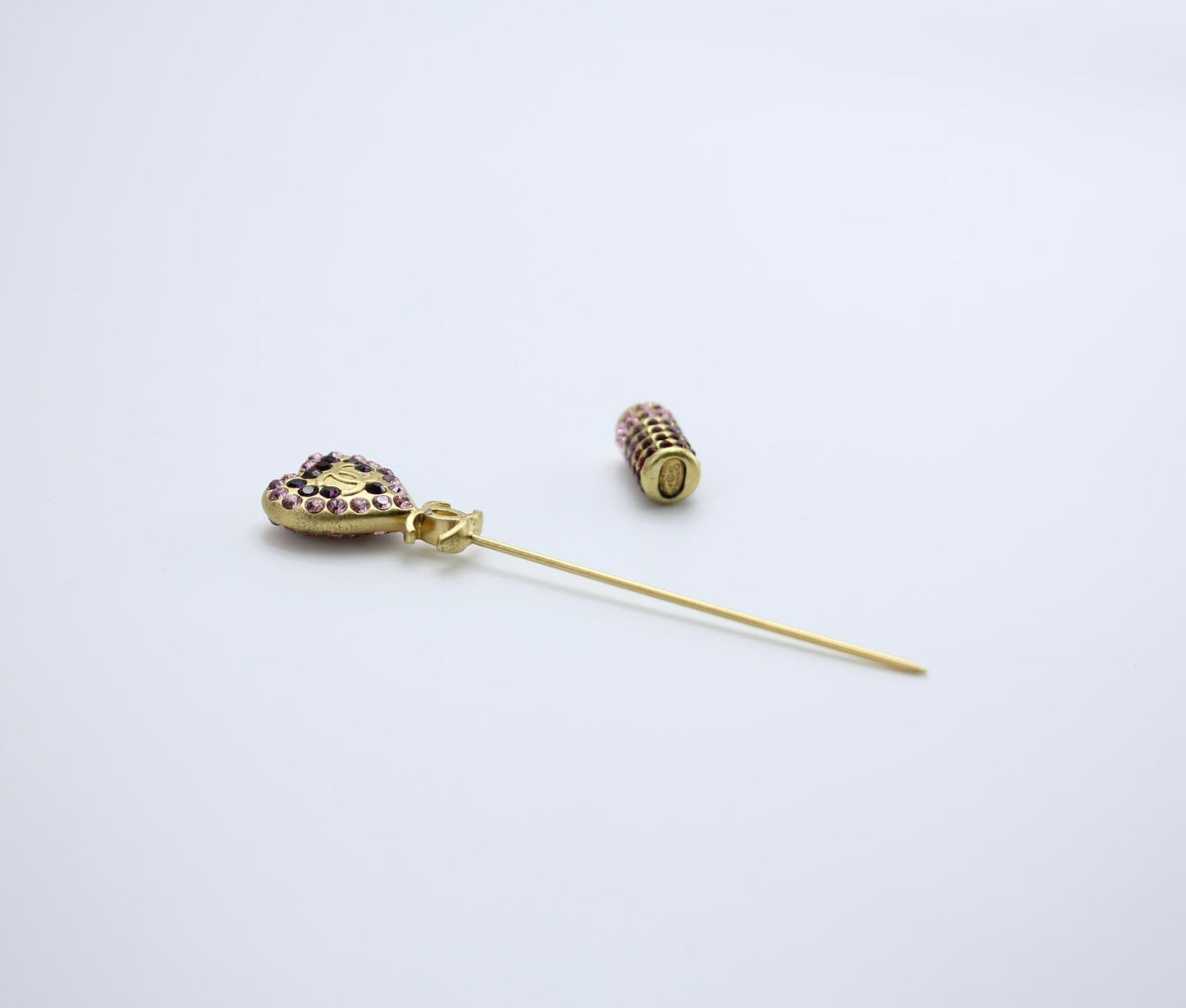 Chanel Vintage 02P Rhinestone Love Stick Brooch