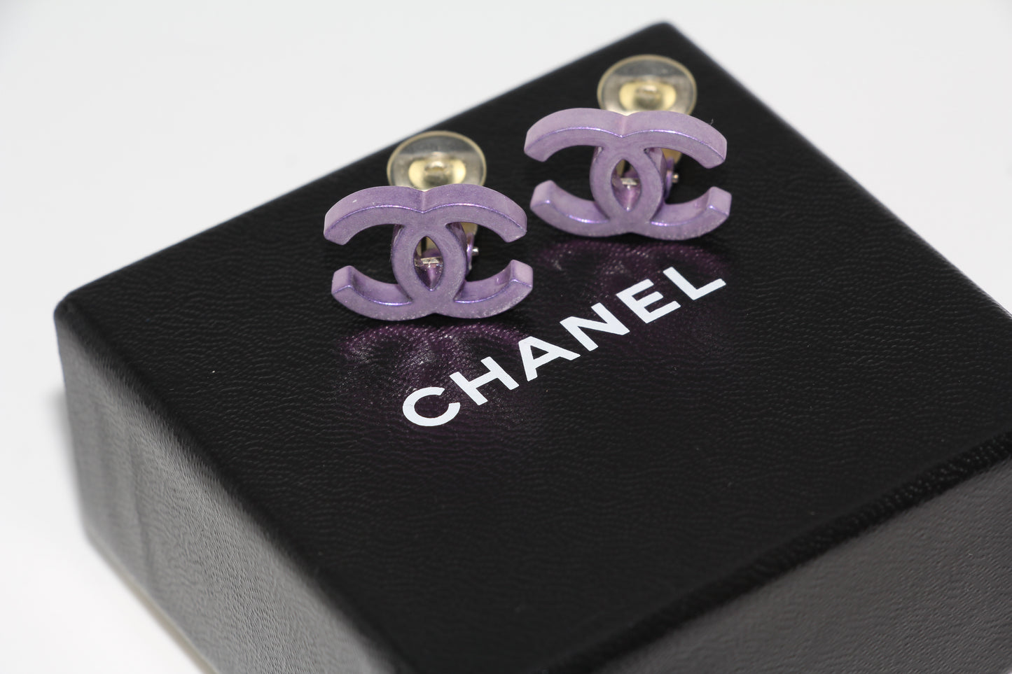 Chanel Logo Earrings Purple