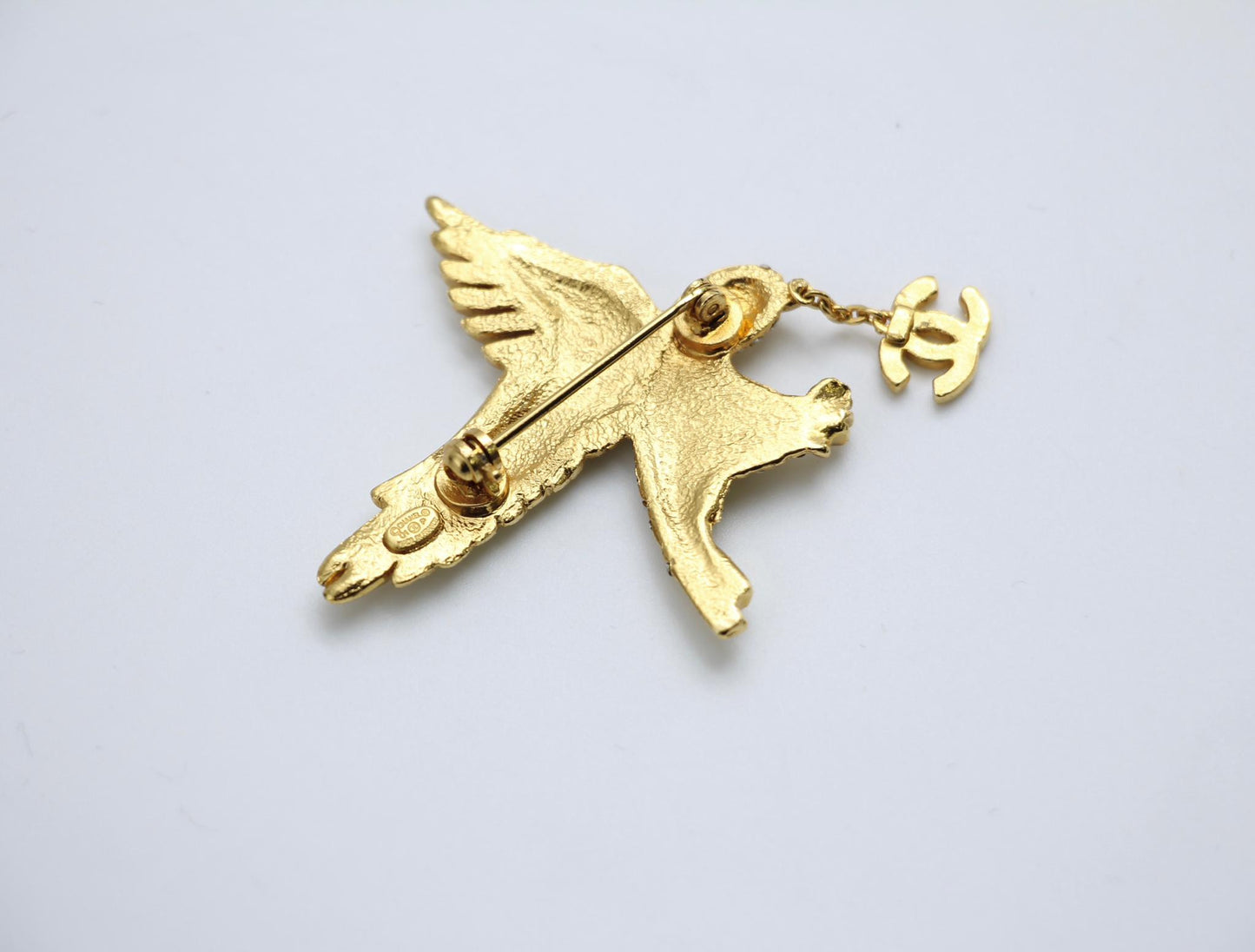 Chanel Vintage 01P Rhinestone Eagle Fine Brooch