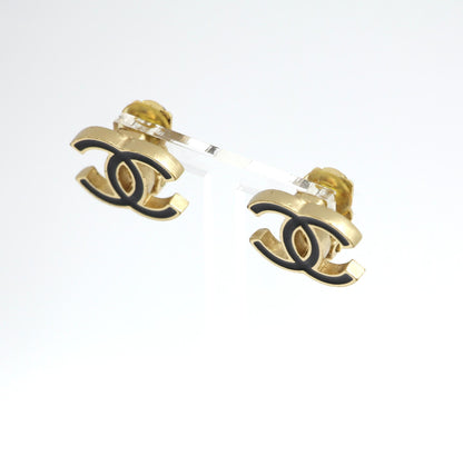 Chanel Vintage 03A Enamel Classic Black Cc Earrings