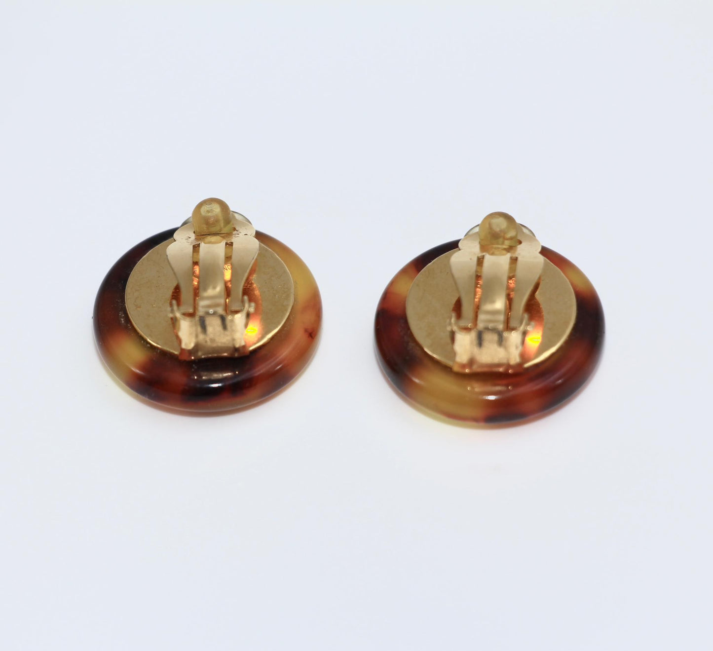 Chanel Vintage 97A Tortoise Shell Ms Coco Earrings