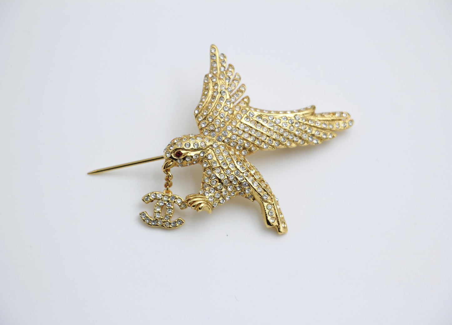 Chanel Vintage 01P Rhinestone Eagle Fine Brooch