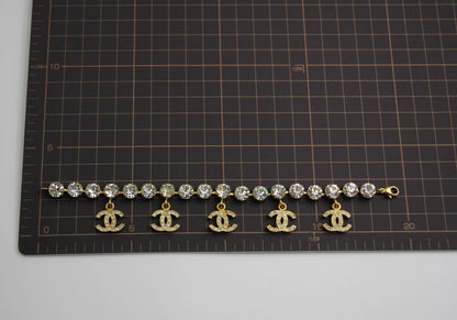 Chanel Vintage 96P Rhinestone Five Cc Bracelet